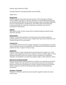 Pediatric Age Guidelines for EMS Colorado Pediatric Prehospital