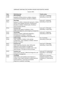 WORKSHOP TIMETABLE FOR CHILDREN DISEASES AND