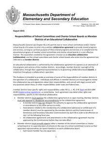 Responsibilities of School Committees and Charter School Boards