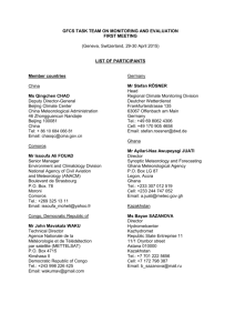 List of Participant - Global Framework for Climate Services