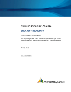 Import forecasts - Microsoft Dynamics