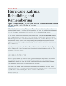Hurricane Katrina: Rebuilding & Remembering