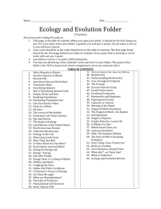 Name Date Ecology and Evolution Folder (70 points) Directions and