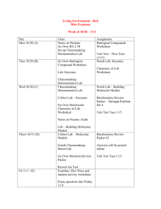 Living Environment - Red Miss Ferguson – Week of 10/28 – 11/1