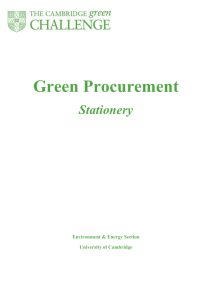 Guide to Green Stationery - Environment and Energy