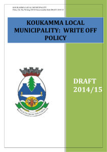 draft 2014/15 koukamma local municipality: write off policy
