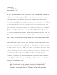 Ostraniene: Death Defamiliarized in Tolstoy