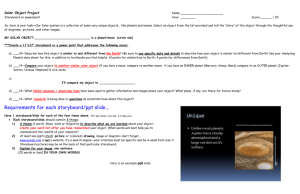 Solar Object Project