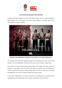 STAND UNITED FOR ENGLAND`S NEW CAMPAIGN Canterbury