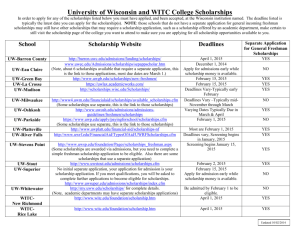 University of Wisconsin and WITC College Scholarships