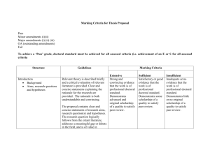 Thesis Proposal Marking Guidelines