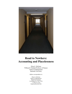 Road to Nowhere: Accounting and Placelessness