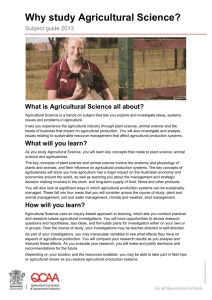 What is Agricultural Science all about?