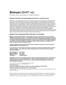 Bioheart – Clinical success in heart failure