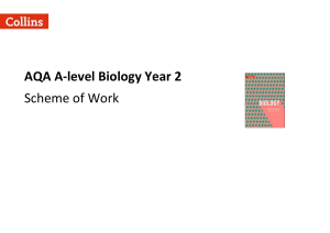 A-level Biology Year 2 SOW