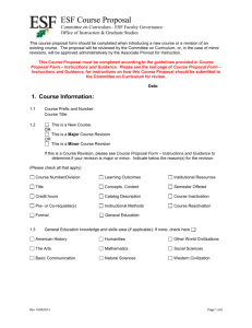Course Proposal Form - SUNY College of Environmental Science