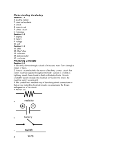 Understanding Vocabulary Section 13.1 1. electric current 2