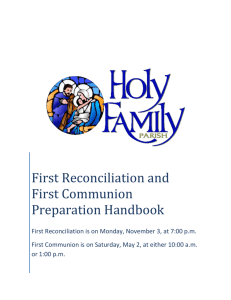 First Reconciliation and First Communion Preparation Handbook