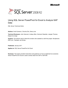 Using SQL Server PowerPivot for Excel to Analyze SAP
