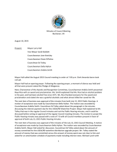 Town Council Meeting Minutes August 10, 2015