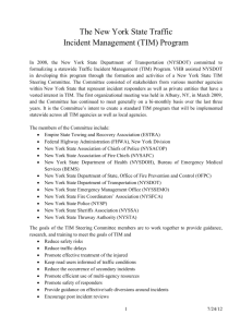 The New York State Traffic Incident Management (TIM) Program In