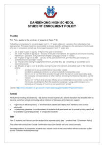 Student Enrolment Policy