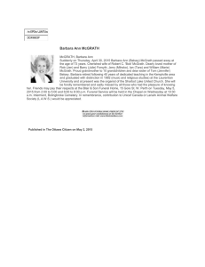Barbara McGRATHâ**s Obituary by the Ottawa Citizen.