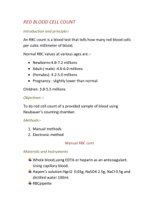 red blood cell count