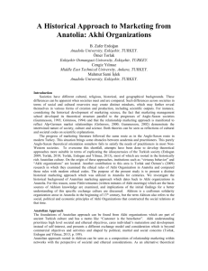 A Historical Approach to Marketing from Anatolia: Akhi Organizations
