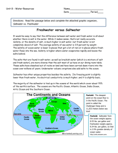 environmental science freshwater vs. saltwater and