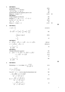 1. METHOD 1 Using factor theorem (M1) Substituting z = -1