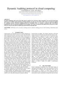 Dynamic Auditing protocol in cloud computing T.Uma mageshwari1