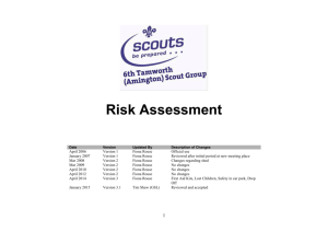 6th Tamworth Group risk assessment January 2015