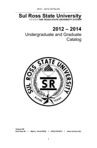 Sul Ross State University 2012 – 2014