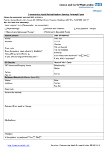 South East London Network CNS Clincs Referral Form