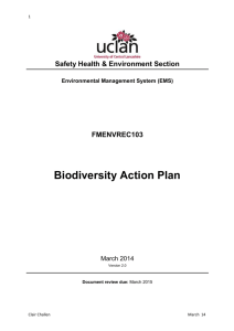 Biodiversity Action Plan - Intranet Site Unavailable