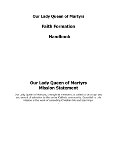 Faith Formation Handbook - Our Lady Queen of Martyrs