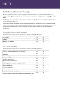 Neurology specialty placement checklist (link is