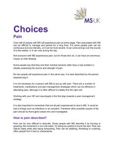 Choices Pain - MS-UK