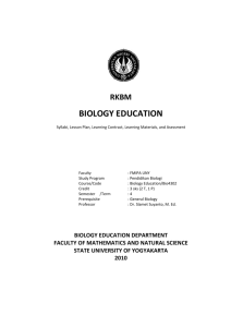 bIOLOGY EDUCATION DEPARTMENT