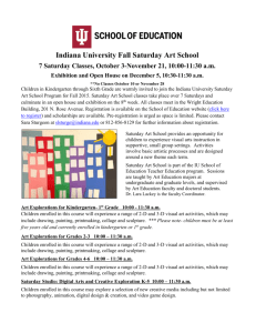 Indiana University Fall Saturday Art School 7 Saturday Classes