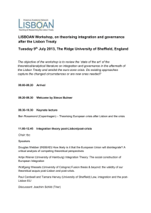 LISBOAN Workshop, on theorising integration and governance after
