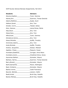 SVM Faculty Advisor/Advisee Assignments, Fall 2014 Students
