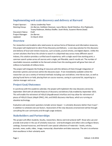 Implementing web scale discovery and delivery at