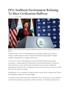EPA: Stubborn Environment Refusing To Meet Civilization Halfway
