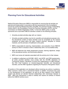 Planning Form - Medical Education Resources