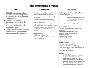 The Byzantine Empire Notes Key