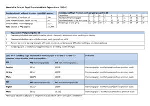 Woodside School Pupil Premium Grant Expenditure 2012-13