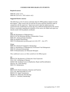 SUGGESTED COURSES FOR MMI GRADUATE STUDENTS