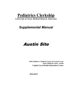 Pediatrics Clerkship - University of Texas Medical Branch